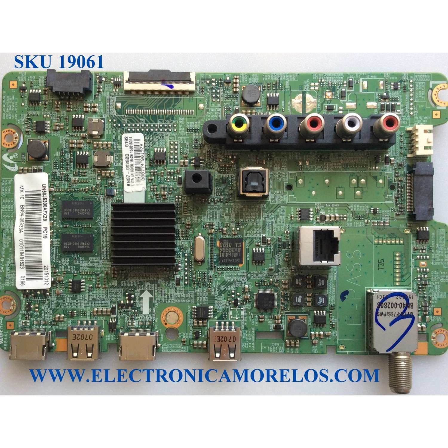 MAIN ORIGINAL PARA TV SAMSUNG /NUMERO DE PARTE  BN94-08833A / BN41-02307B / BN97-09262D / PANEL CY-GJ050BGNV4H / DISPLAY V500HK3-PS1 REV. C1 / MODELOS UN50J5300 / UN50J5300AF / UN50J5300AFXZX / UN50J5300AFXZX IH02